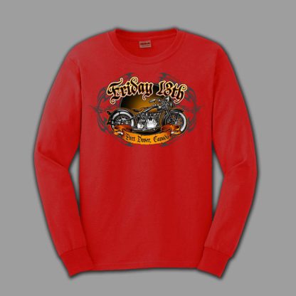 Biker Kid Friday 13th Long Sleeve Red Front