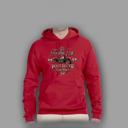 Friday 13th red hoodie Lucky 13 front