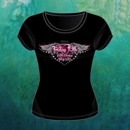 2021 Friday 13th Tshirt Ladies Studded Wing Front
