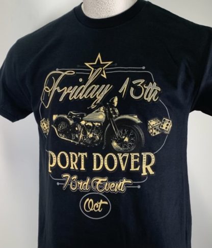 Lucky 13 Friday 13th Port Dover mens tshirt black front