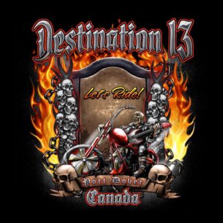 2021 Destination 13 Friday 13th Tshirt Fire Skulls Back