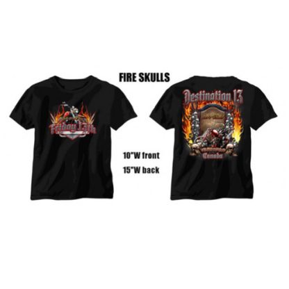 Friday 13th Tshirts Fire Skulls