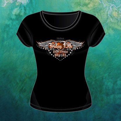 2021 Friday 13th Ladies Tshirt Studs Front